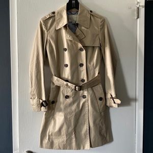 Khaki Double-breasted Trench Coat